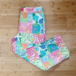 Lilly Pulitzer Colorful Patchwork Print Capri Pants